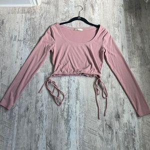 Rose colored crop sweater